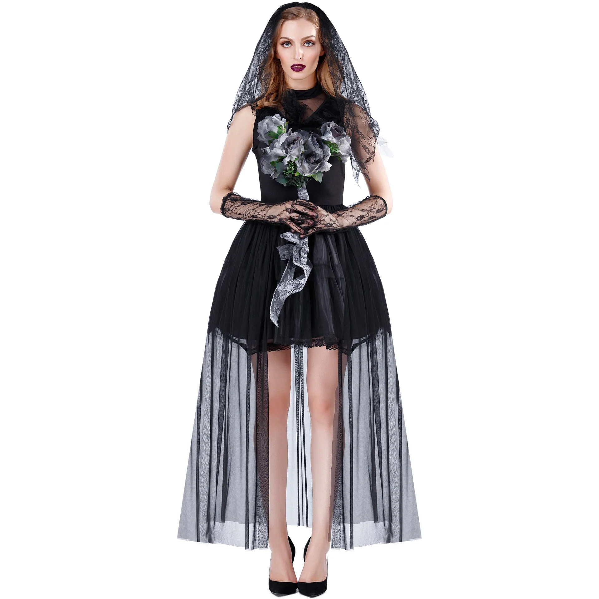 

Phertiful Halloween Women Cosplay Adult Zombie Bride Play Stage Dress Up Suits Purim Party Clothing Birthday Theme Party Costume