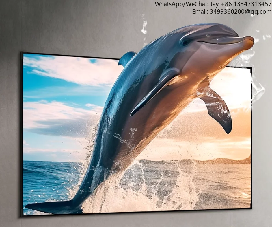 

Y-200" Fixed Frame 4K HD Projector Screen Wall Mounted Metal Narrow Frame Screen White Soft Design Projector Screen For TV