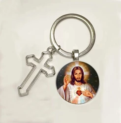 Hot! Girl Of The Sacred Heart Of Jesus Wholesale Luxury Brand Jewelry Glass Cabochon Keyring Angel Wings Keychain Jewelry That L