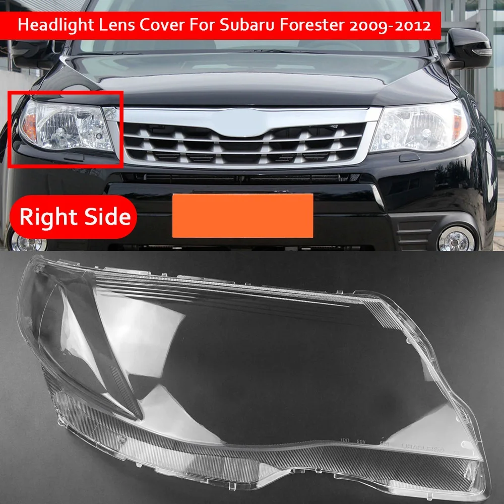 for Forester 2009-2012 Car Right Side Headlight Clear Lens Cover light lamp Lampshade Shell (Passenger Side)