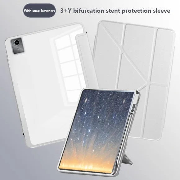 

Clear Acrylic Anti-bending Y-Folding Leather Case For Lenovo Idea Tab Plus 12.1 TB361FU K12 Xiaoxin Pad 12.1 TB365FC Pro GT 11.1