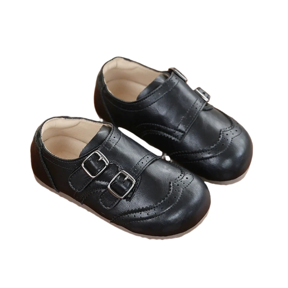 

Весенне-осенняя кожаная обувь из мягкой воловьей кожи для маленьких девочек, модная детская школьная обувь в стиле барокко, детская обувь на плоской подошве