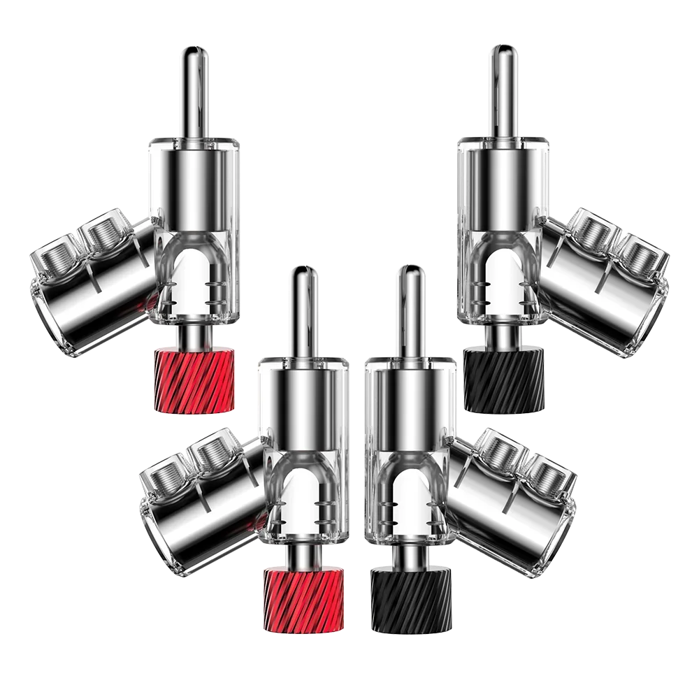 Audiocrast M21R/G 45-Grad-Bananenstecker mit doppelter Schraube, Lautsprecheranschlüsse, rhodinierte, abschließbare Audiokabelanschlüsse – Detail 2