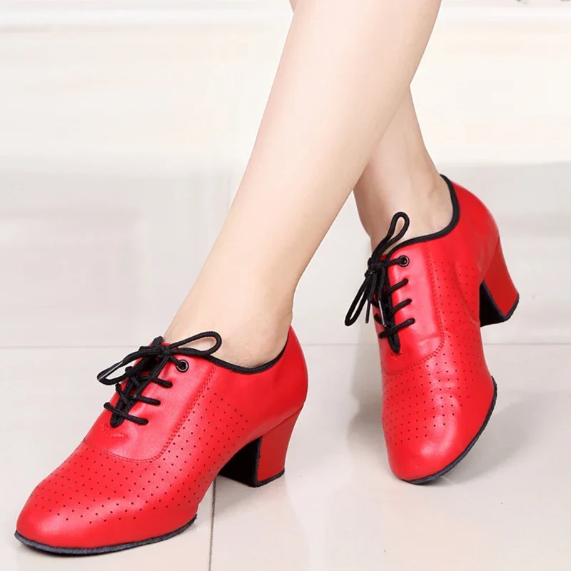 Women Soft Leather Ballroom Dancing Shoes for Latino Woman Latin Dance Shoe Adult Teacher Shoes Modern Jazz Dance Shoes