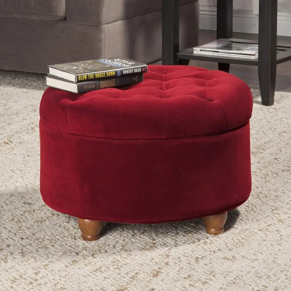 

Stool for Living Room Large Button-tufted Velvet Round Storage Footstool Footstool With Storage Space Free Shipping Furniture