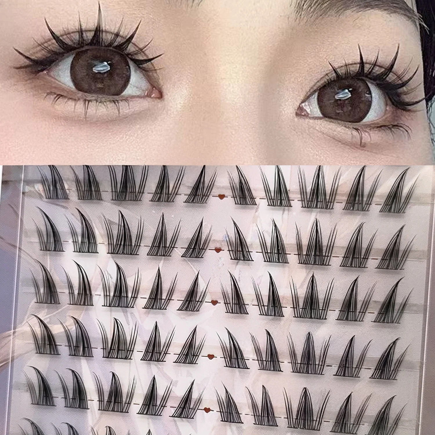 8-reihige C-Curl-Wimpernverlängerung, natürliche dünne Sonnenblume, falsche Wimpern, langlebige gefälschte Wimpern, perfektes Make-up, Halloween-Party