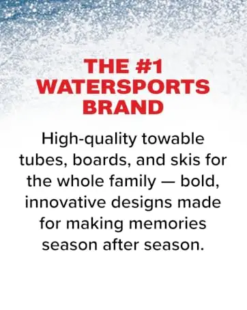 Airhead brand overview highlighting towable tubes, boards, and skis for the whole family.