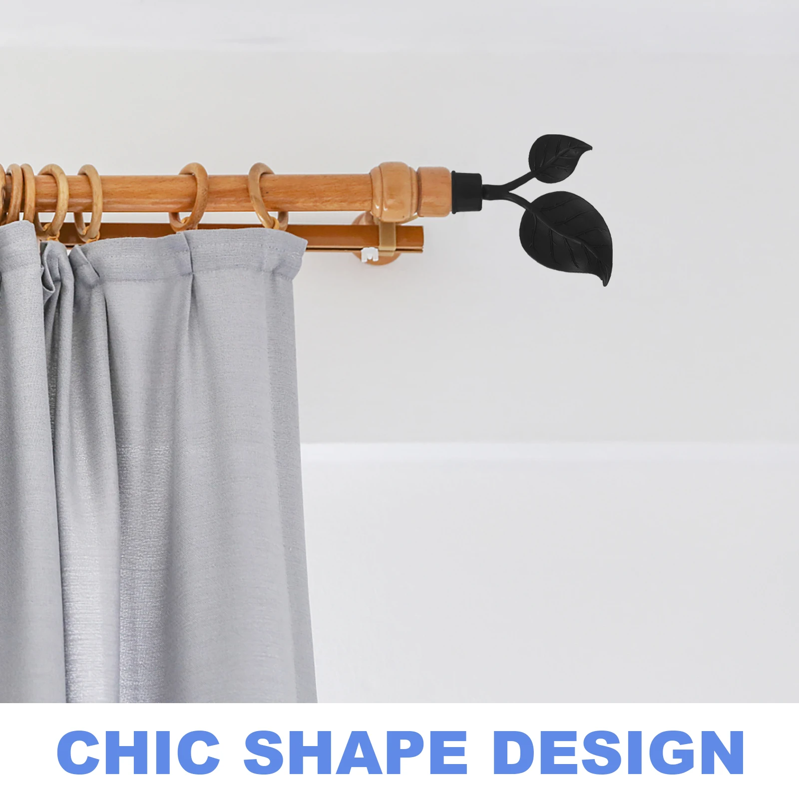 

4pcs Finials Modern End Caps For Window Drapery Pole Replacement Plastic Curtain Rod Ends Only Decorative Curtain Rod Fitting