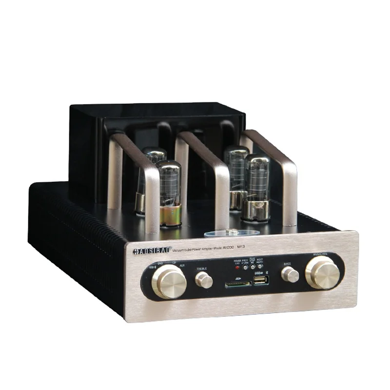 200W*2 220V USB Fever Hifi Sound Amplifier High-power Vacuum Tube Amp Blueteeth Home Theater Audio Speaker Amplifier