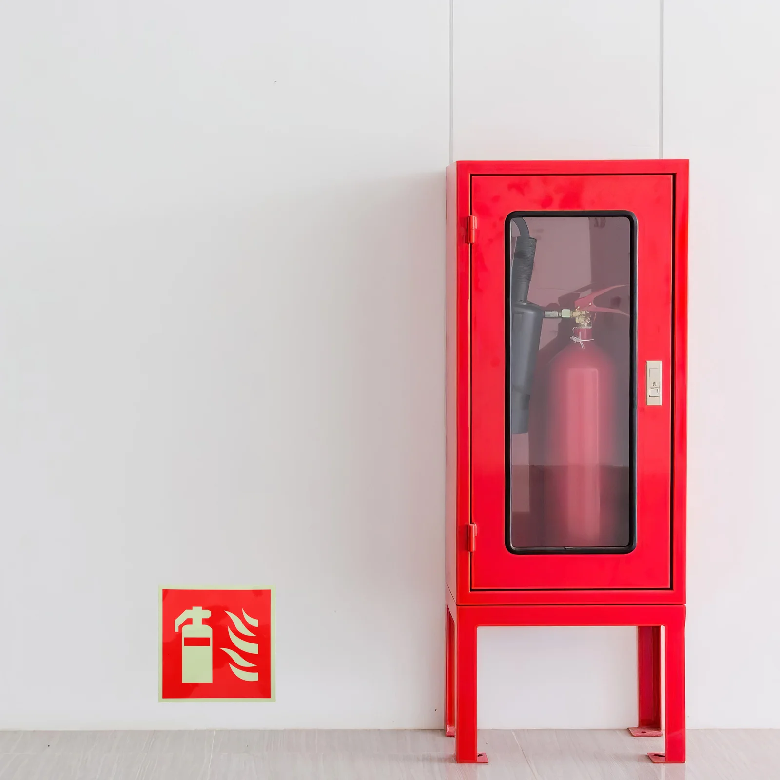 4 pcs Glow In The Extinguisher Sign Sticker Self Adhesive Safety Decal For Office Restaurant Retail Store Waterproof