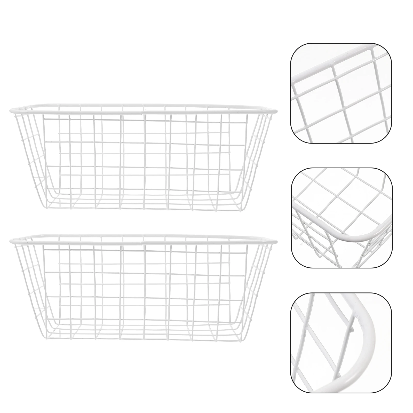 

2pcs Metal Hanging Basketwall Storage Organizer Bathroom Toiletries Rack Wire Storage Basket For Kitchen Shower Hotel