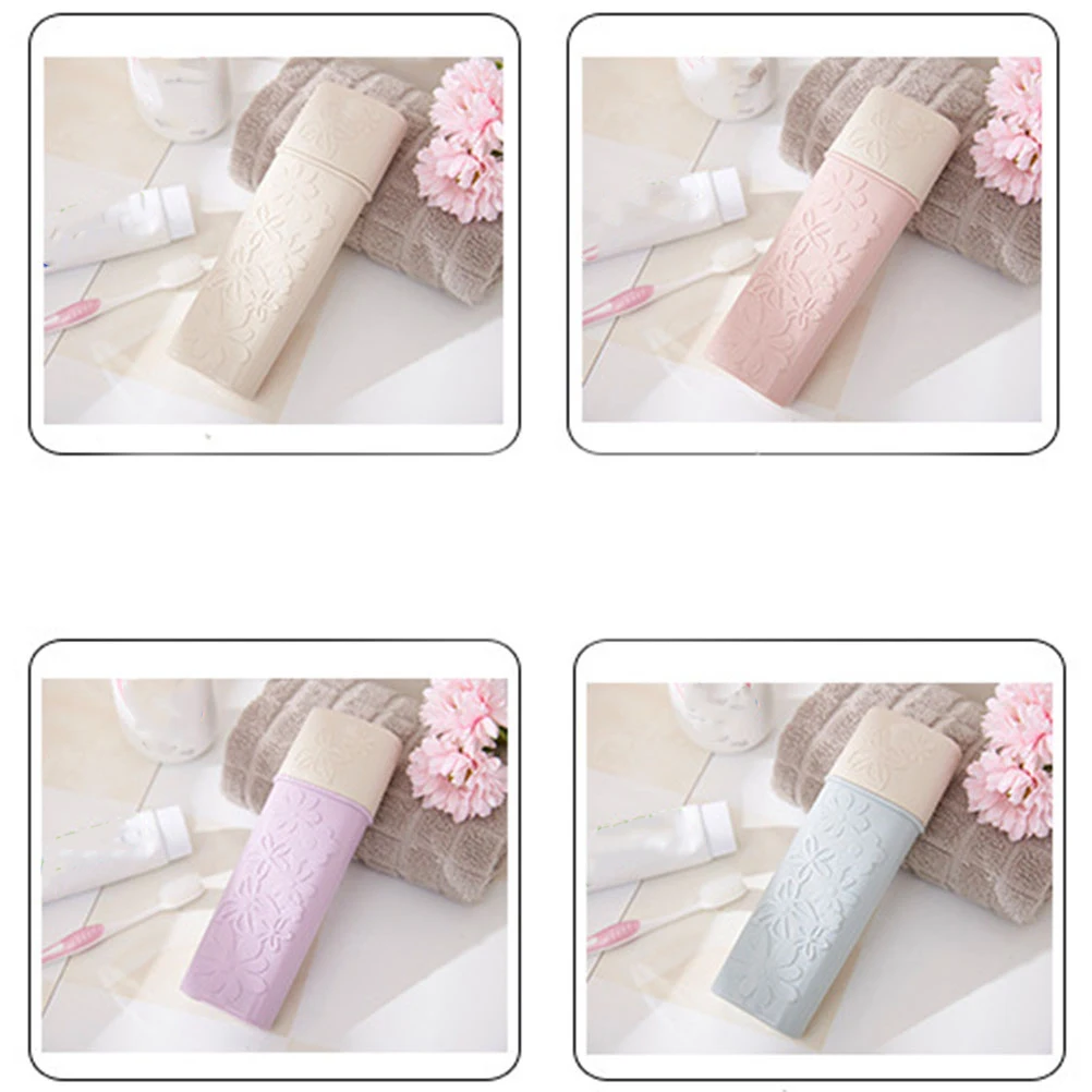 

Portable Case Travel Toothbrush Holder Compact Toothbrush Box Lightweight Brush Holder For Camping Hiking Travel Beige