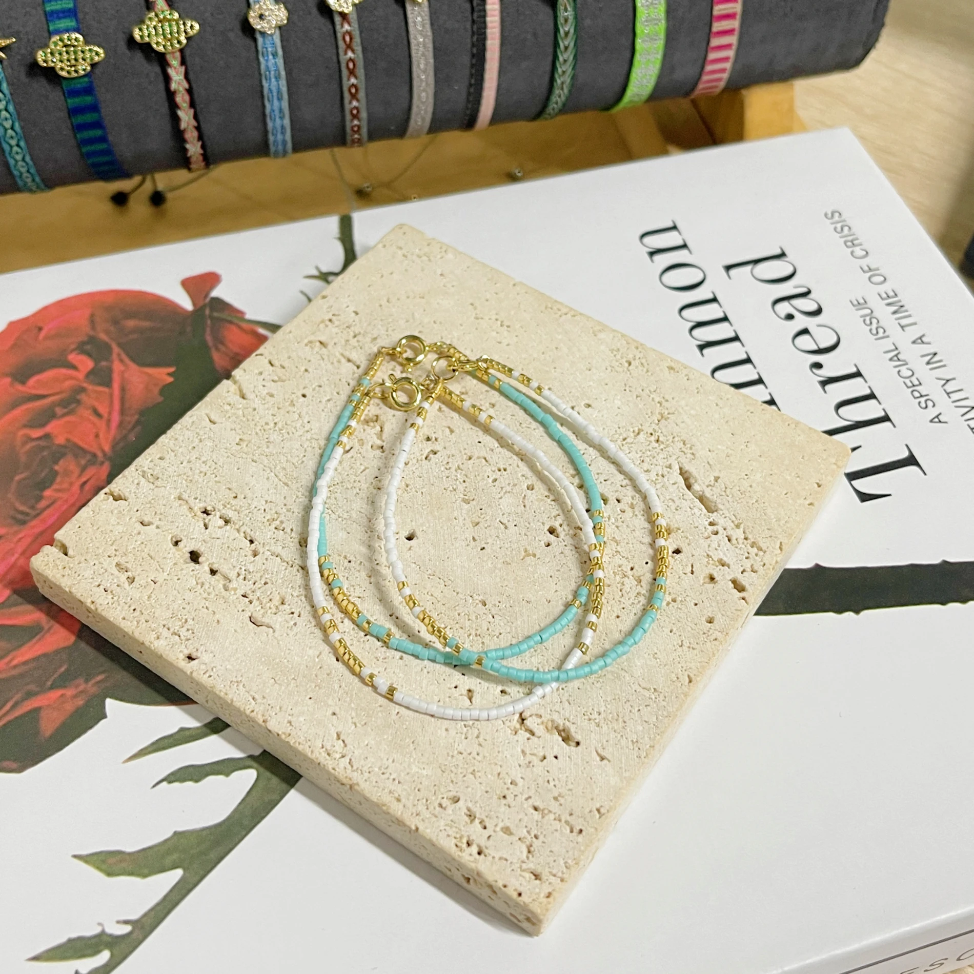 

KKBEADMiyuki Rice Bead Handmade Bead Exquisite Girl's Bracelet Set with Retro Style and Fashion in Europe and America