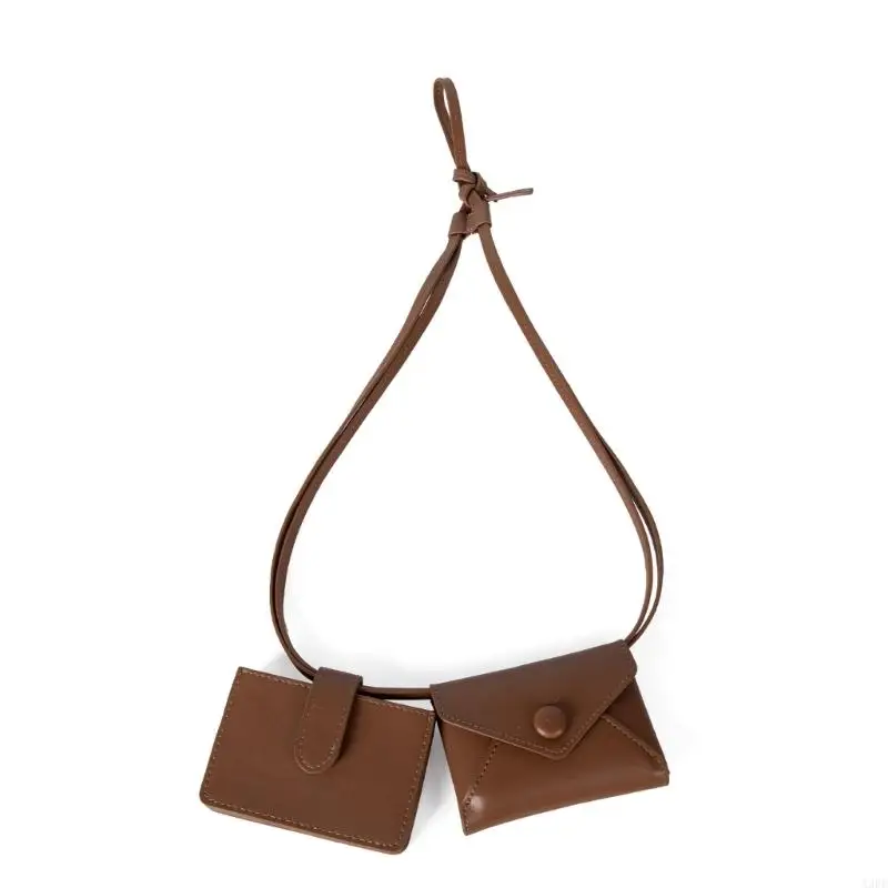 

Leather Purses Crossbody Bag Detachable Duals Coin Purse Card Holder Gift