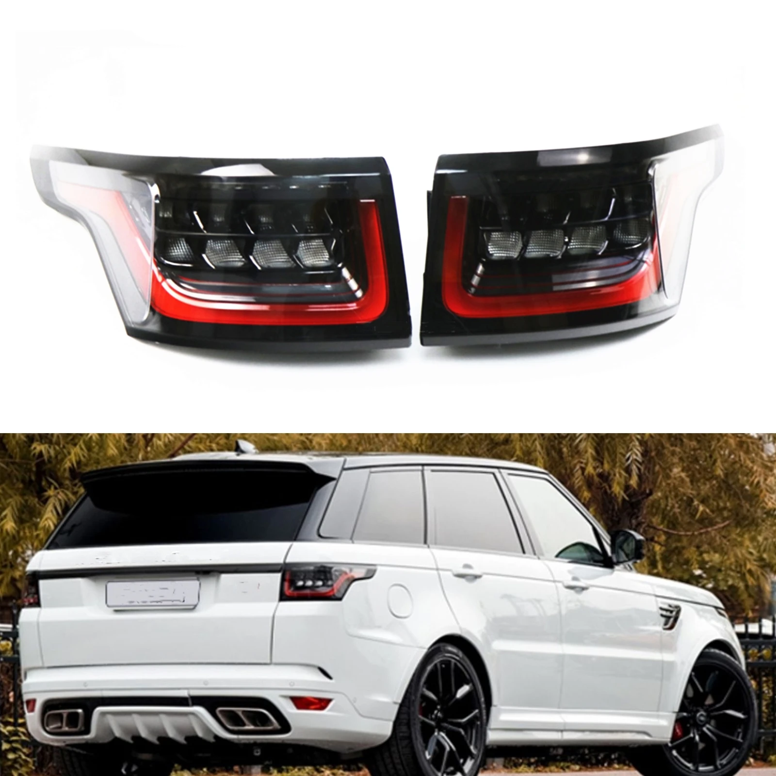 For Land Rover Range Rover Sport 2014-2022 L494 LED Rear Bumper Lamp Taillight Tail Light Assembly Turn Signal Brake Taillamp