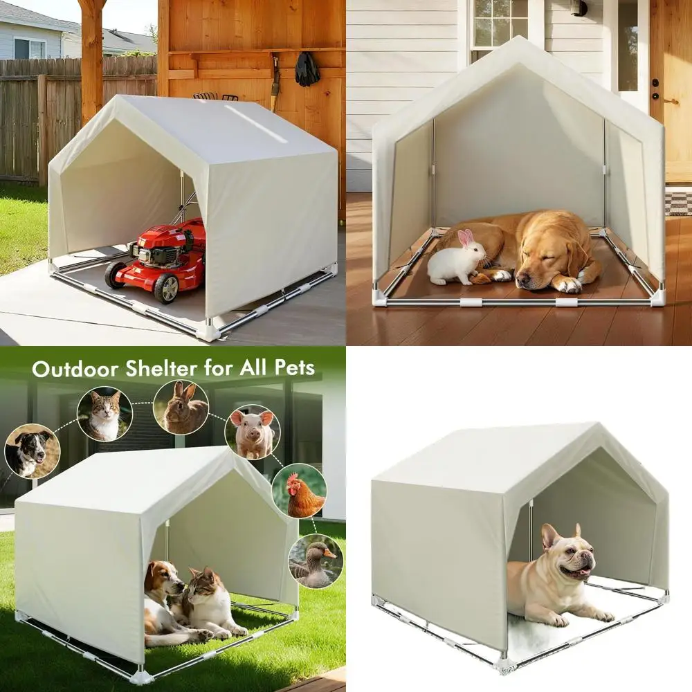 

Тент-укрытие из нержавеющей стали для животных – большая уличная палатка с кольями для собак, кошек и других питомцев