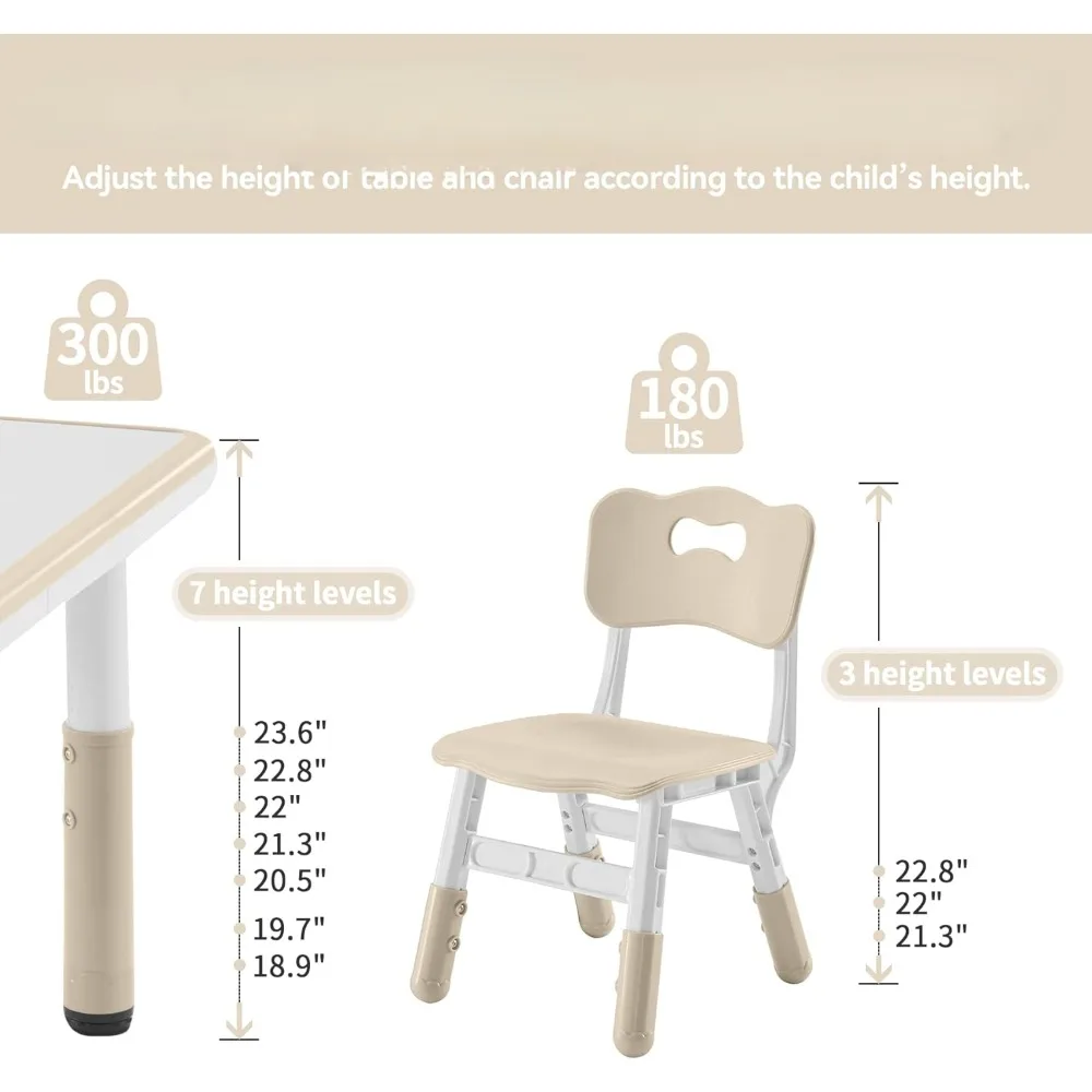 Children Furniture Sets, Kids Study Table and Chair Set, Height-Adjustable,Children Activity Table Children Furniture Sets