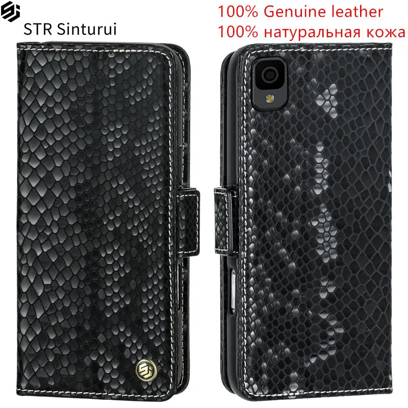

STR 100% Genuine relief pattern leather card Slot Wallet Cover For TCL Ion X 30 SE LE V 5G 30+ TCL30 30E 306 305 Flip phone Case