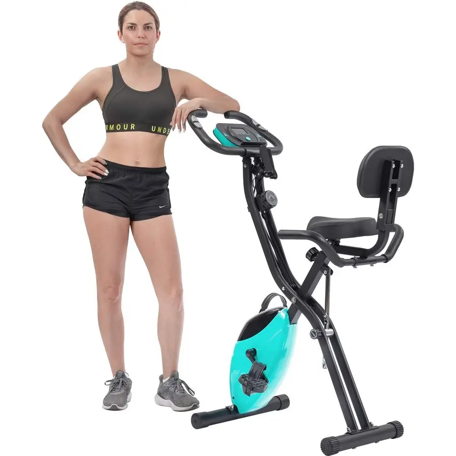 

Exercise Bike, Folding Exercise Bike for 330LB Capacity, Fitness Upright and Recumbent XBike with 10Level Adjustabl Customizable