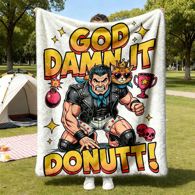 Dungeon Crawler Carl Flannel Blanket, Princess Donut Cat Flannel Throw