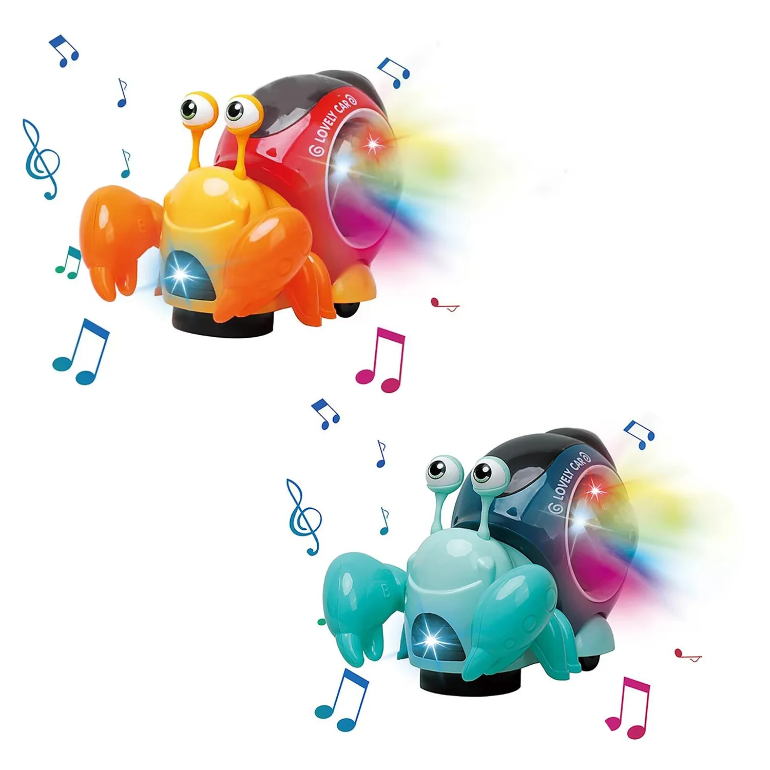 

Children's electric universal shaking head hermit crab toy 3D light projection music parent-child toy