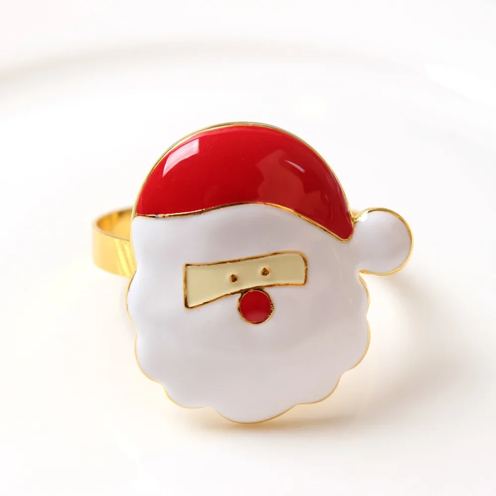 6PCS Napkin Holdes for Christmas Dinner, Christmas Napkin Ring Wedding Gift, Reception, Thanksgiving and Home Kitchen Decorative