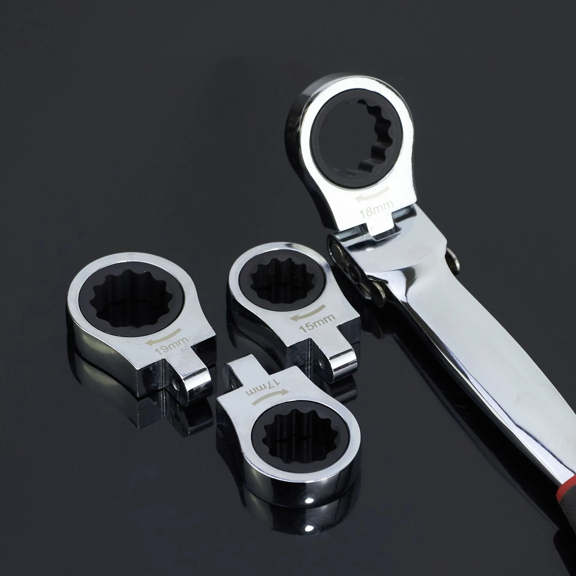 

12 in 1, replaceable ratchet plum blossom wrench, flexible head ratchet wrench quick wrench set