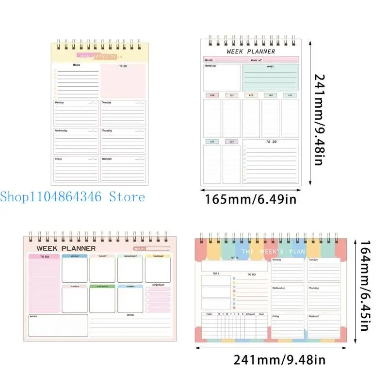 5ASD SPIRALS Блокноты 2025 Планировщик еженедельный планировщик еженедельный планировщик Daily Planner Planner