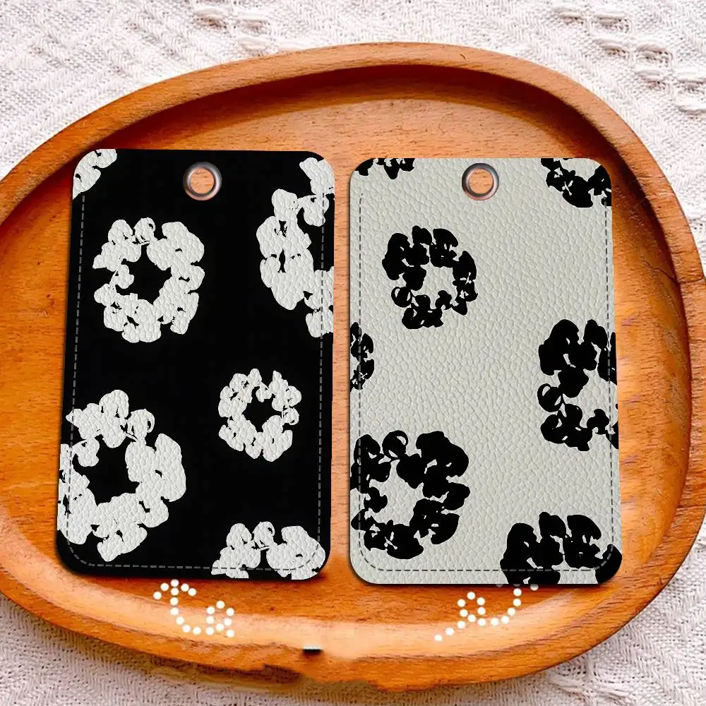 Brand D-Denim T-Tears 1Pc Access Card Case Leather Card Holder Keychain Key Ring Door Access Tags ID Card Case Keychain
