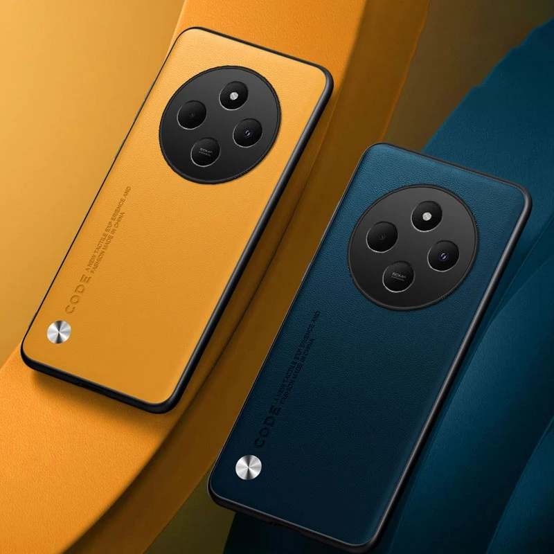 Xiaomi Poco C75 뒷면 커버 용 고급 PU 가죽 케이스 Redmi 14C 14 C Redmi14C 4G 용 무광택 실리콘 전체 보호 전화 케이스