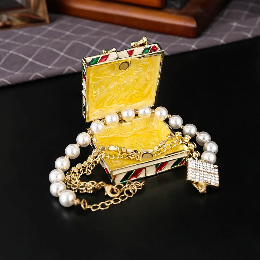 ヴィンテージメタルボウノットジュエリーボックススクエアリングイヤリングジュエリーオーガナイザーギフトボックス女性女の子バレンタインデーギフト