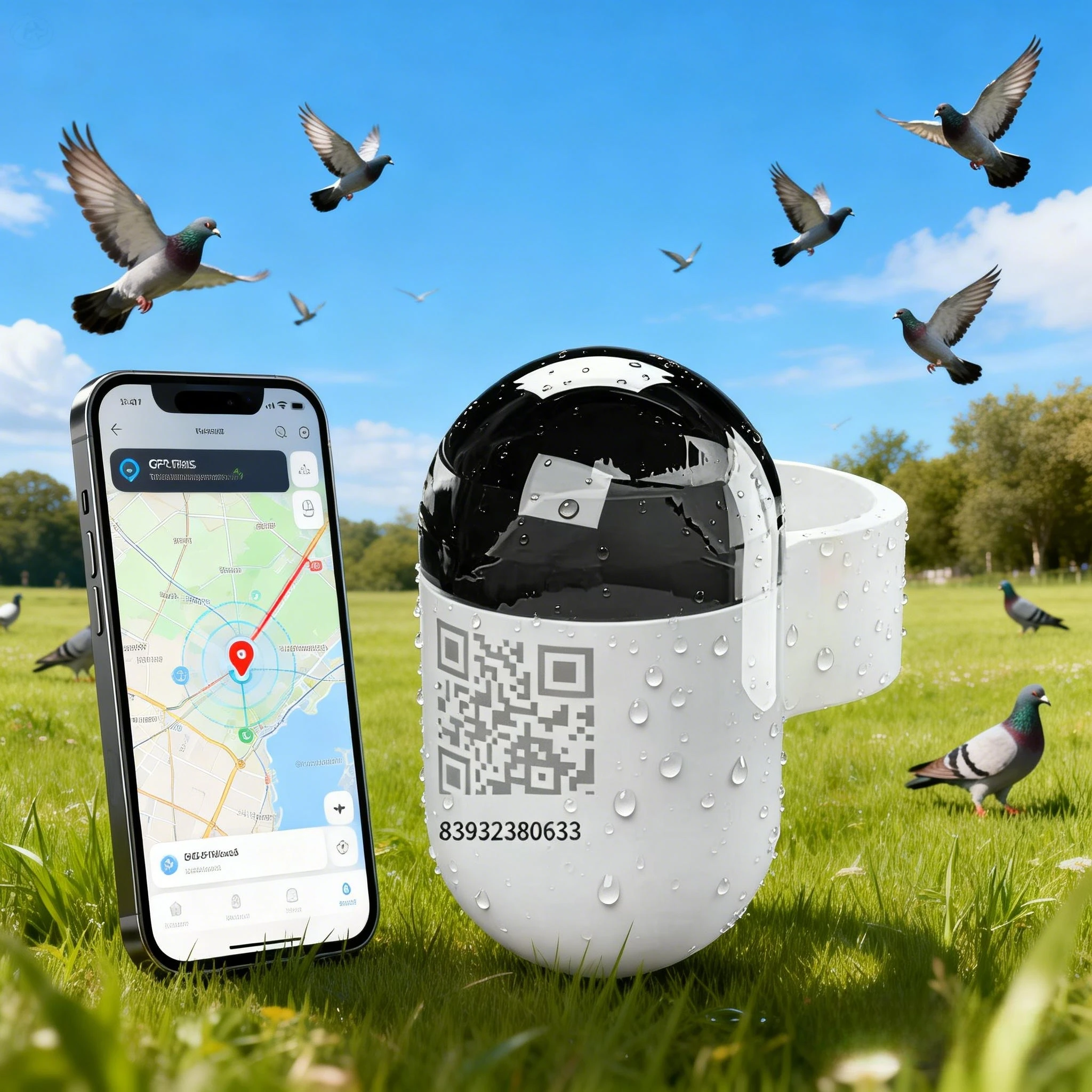 for Real time GPS locator for pigeons and parrots, outdoor flight locator, leg strap and ring pigeon positioning waterproof