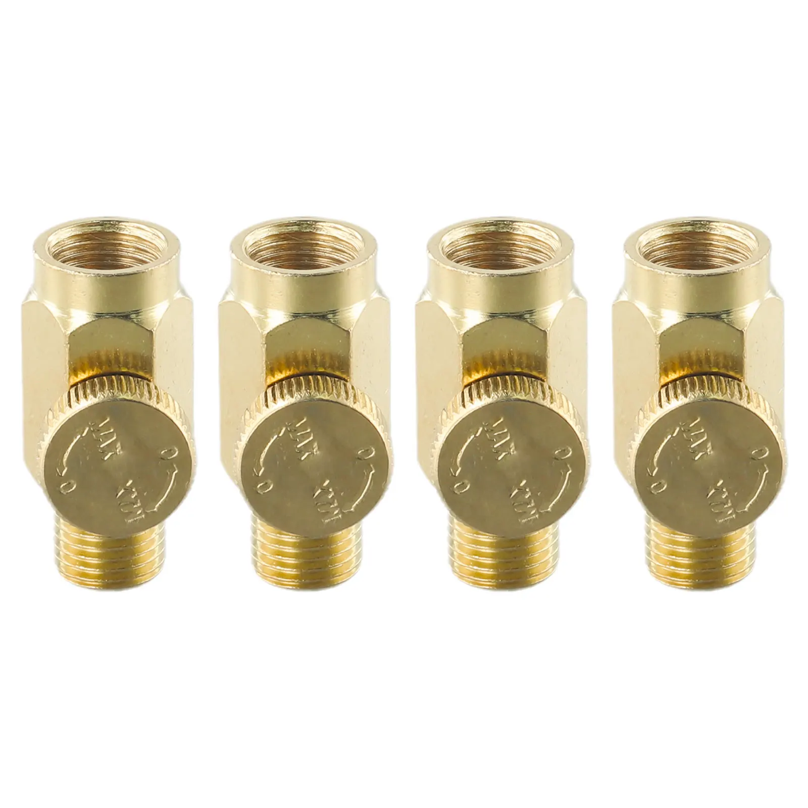 4pcs Solid Brass Air Compressor Air Pressure Valve 1/4'' NPT Inline Regulator Air Compressor Parts Accessory