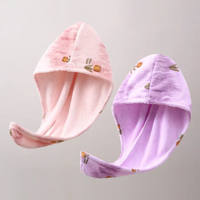 Home Tulip Dry Hair Cap Dry Hair Towel Women's Coral Fleece Quick Drying Shampoo Dry Hair Cap Bathroom Supplies