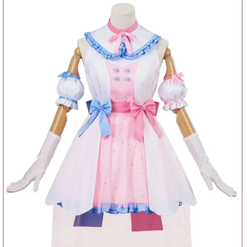 LoveLive-Tiny Stars Lolita Cosplay Fantasia, Vestido Azul, Kanon Minúsculo, Shibuya, Saia, Uniforme, Luvas, Acessórios Grampo de Cabelo, LoveLive