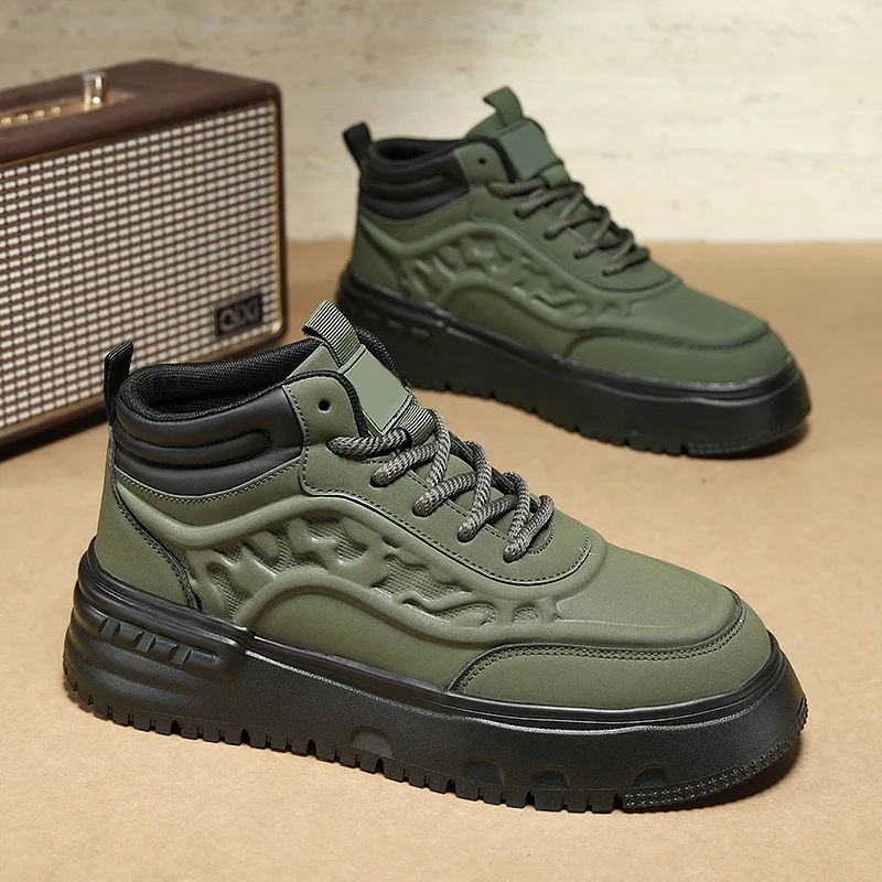 Sepatu Kasual Pria Model Jalanan, Musim Gugur dan Musim Dingin, Ukuran Besar, Model Rendah, Ujung Bulat, Modis