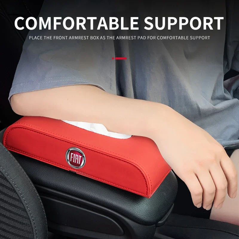 1pc Leather Supplies Seat-type Center Console Car Tissue Box For Fiat Alfa Romeo Honda Jaguar Ford JEEP Acura Subaru Mitsubishi