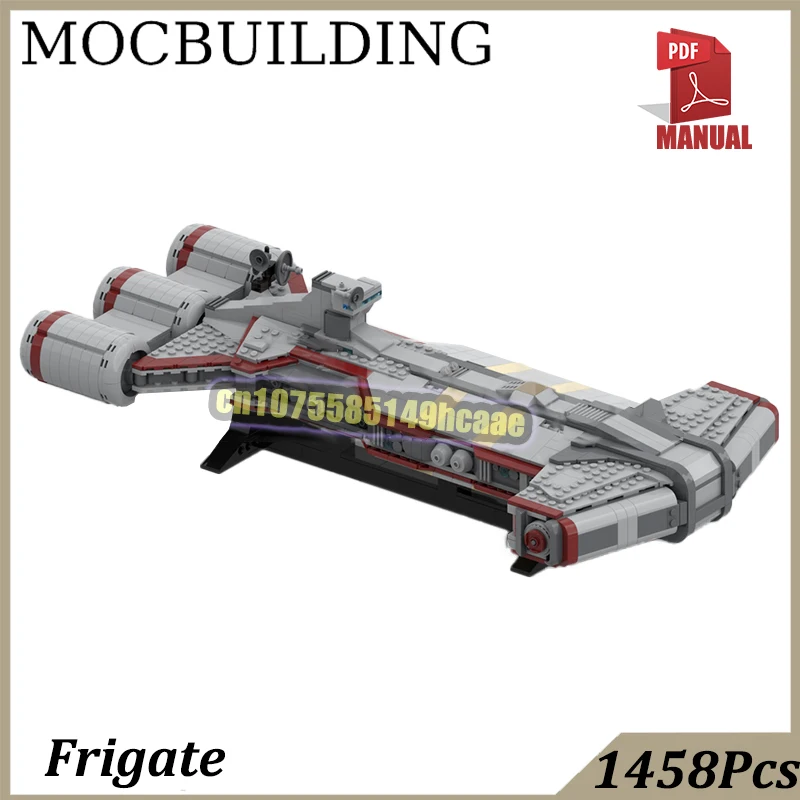 

Hammerheaded Spaceship Display Model MOC Building Block Bricks DIY Space Frigate Construction Toys Birthday Gift