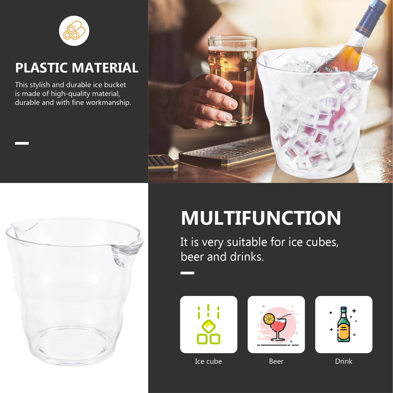 

Elegant Red Wine Practical Ice For Beer Storage Ice Cubes Bucket Ktv Beverage Cooling Can Modern Stylish Kitchen