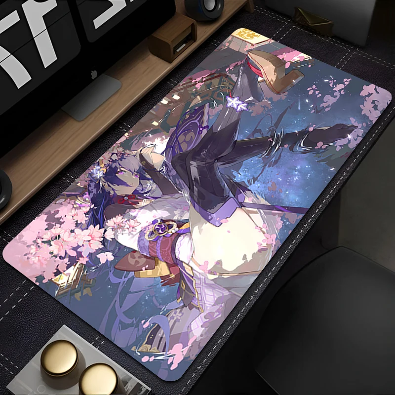 

Baal Raiden Shogun Genshin Impact Mouse Pad Kawaii Extended Desk Mat Gaming Anime Keyboard Rug XXL 900x400 Gamer Sakura Mousepad