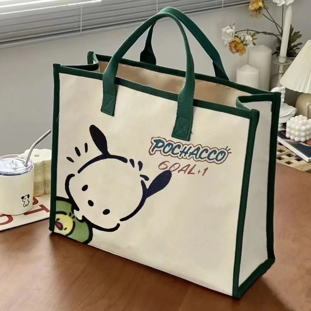 Sanrio Pochacco torebka brezentowa Anime urocza damska torba Crossbody Kawaii o dużej pojemności torba na ramię torebka studencka