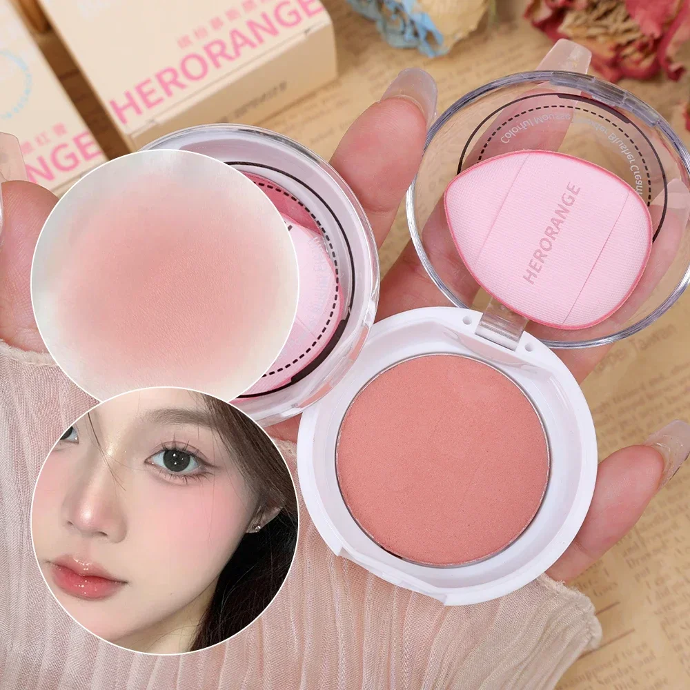 Waterdicht Monochroom Blush Palet Blijvende Natuurlijke Wangcontour Tint Perzik Roze Gezicht Blusher Modder Met Poederdeeg Cosmetica