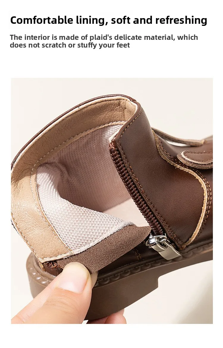 206 Cartoon-Kaninchen-Baby-Stiefeletten für Mädchen im England-Stil, niedliche Hasen-Winterstiefel mit niedrigem Absatz für Kinder und Mädchen – Detail 8
