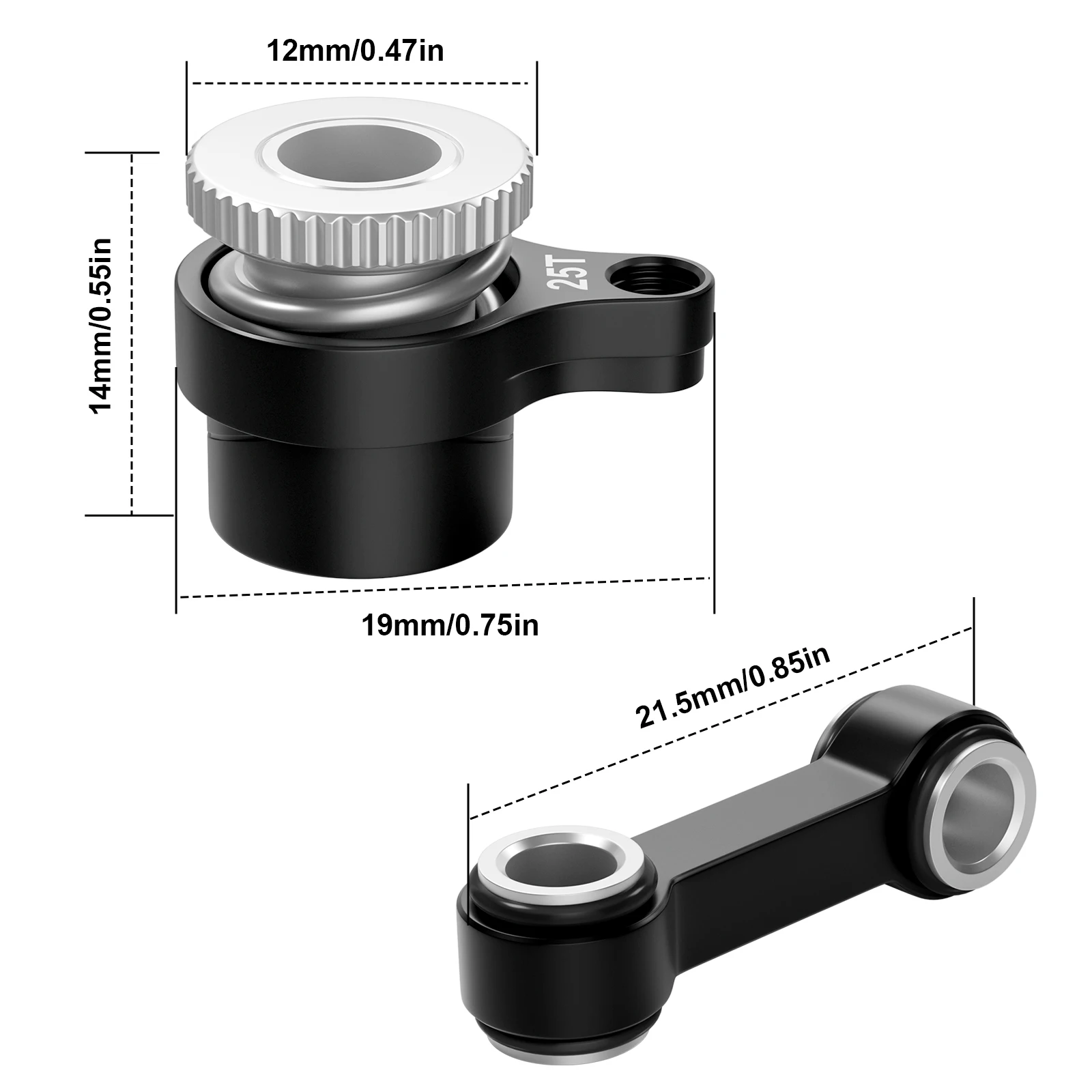 Aluminiowy stop 25T Serwo róg Serwo ramię Serwo Saver dla Arrma 1/14 Typhon 1/16 Mojave 1/18 Granite GROM Ulepszenia Ulepszenia