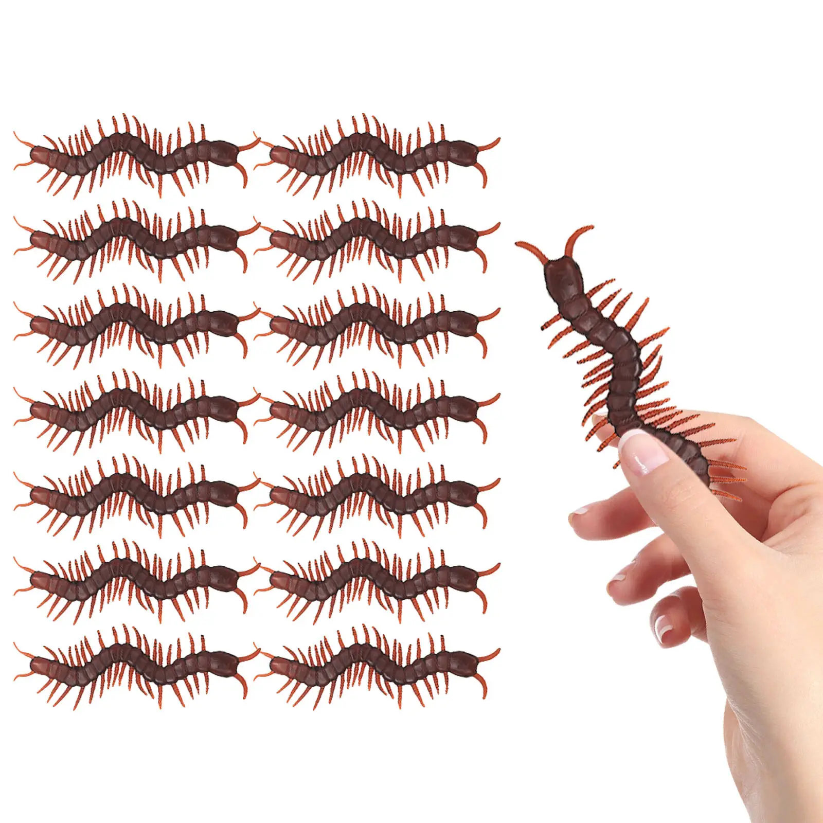 

15Pcs Fake Centipede Simulation Insects Halloween Trick Prank Props Realistic Bugs Decoration Fake Centipede Toys