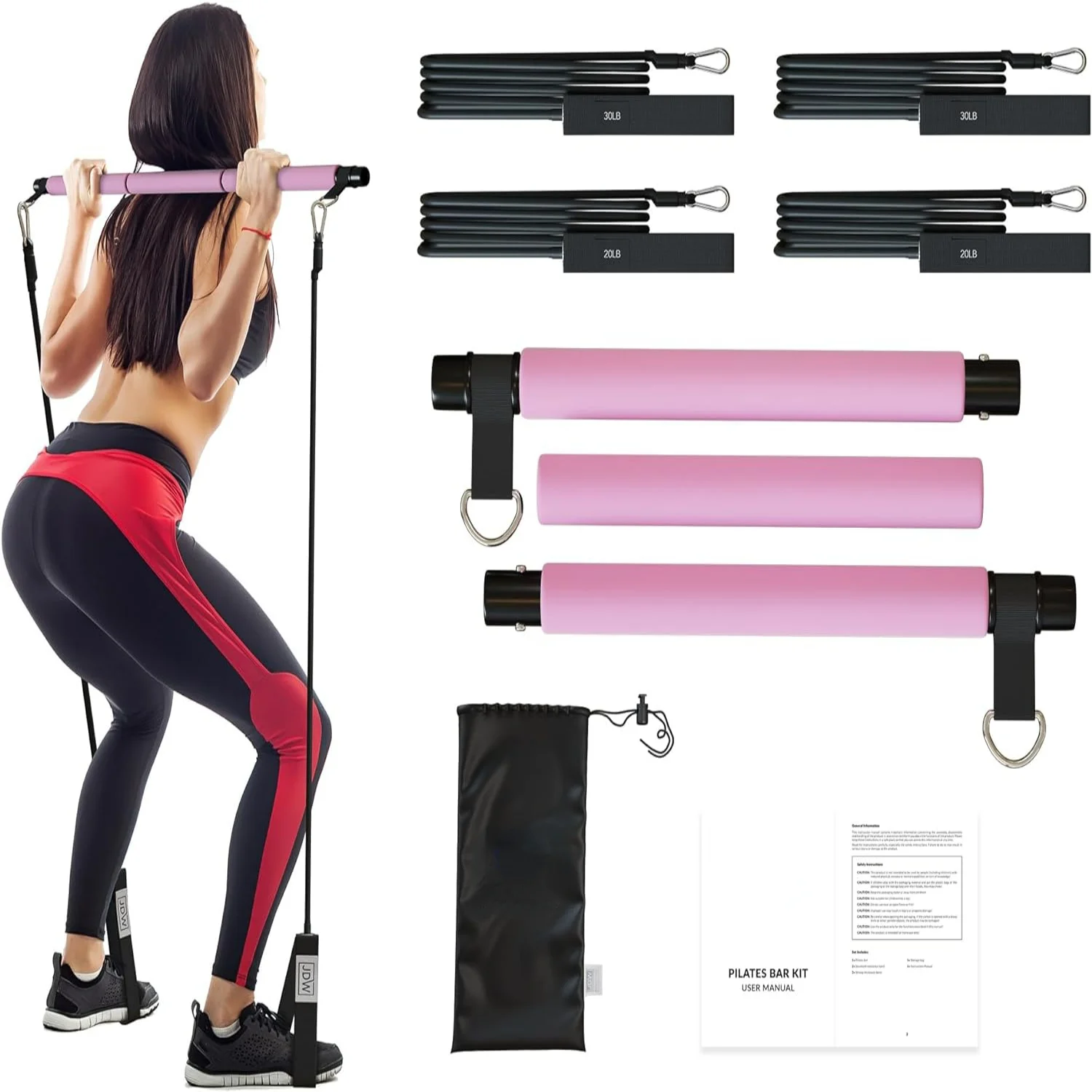 

Top-Quality High-Intensity Pilates Kit for a Full-Body Workout | Includes 2 Strong and 2 Standard Resistance Bands | Complete wi