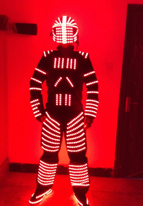 

Mens LED Clothing Light up Dance Robot Costume Luminous Stage Performance Suit