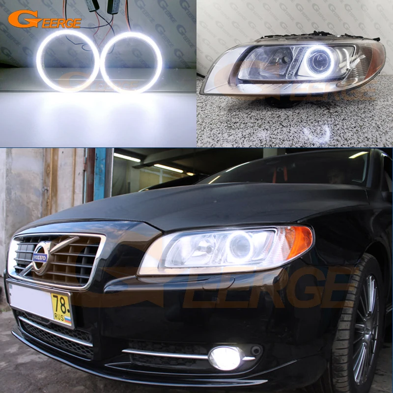 

Geerge для Volvo S80 V70 XC70 2007 2008 2009 2010 2011 2012 2013 2014 2015 DRL Ультра яркий COB Led Angel Eyes Kit Halo Rings