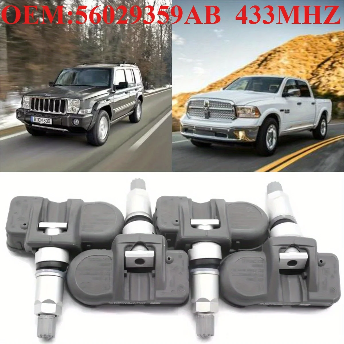 

1/4 шт. OEM # 56029359AB # 433 МГц TPMS/ТЕНСОР ДАВЛЕНИЯ В ШИНАХ для # DODGE:RAM(2009) # JEEP:COMMANDER/GRAND-CHEROKEE(08-10)/LIBERTY(2009)