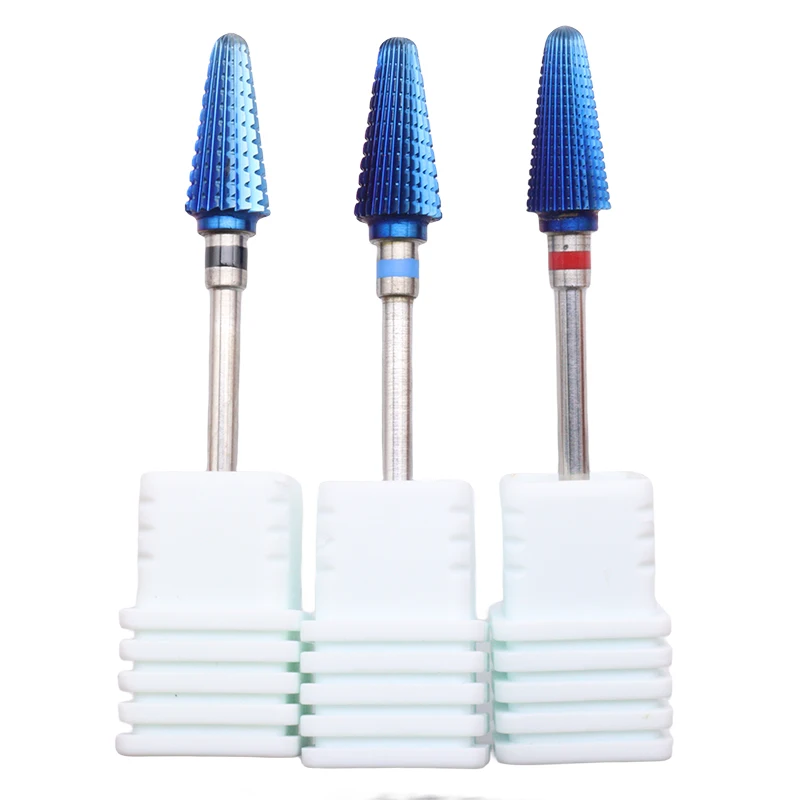 Blue Tornado Carbide Nail Drill Bits, Fresas para Manicure, Gel, Arquivo Elétrico, Acessórios, Bit, 3/32